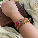 Kada Kundan Bangle -Pink matt-G4851